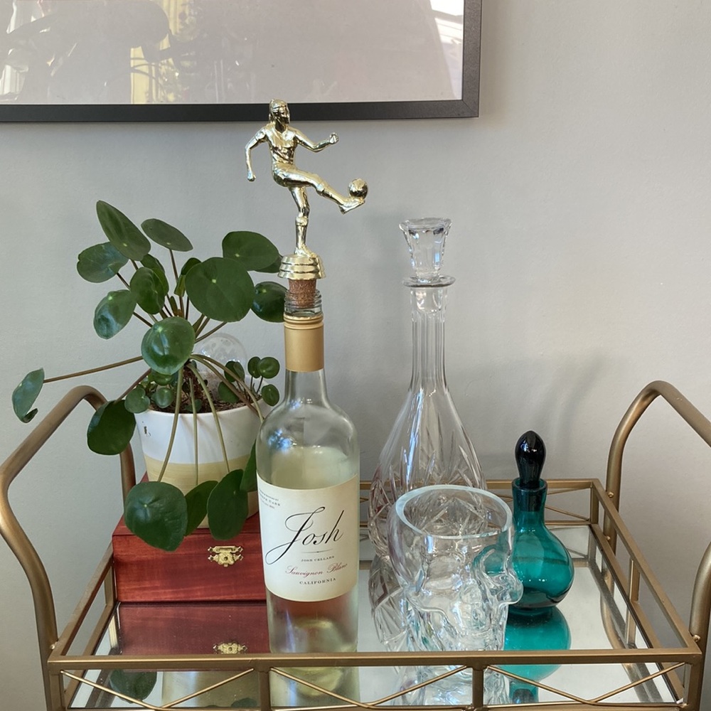 Handmade Trophy Wine Toppers-Soccer